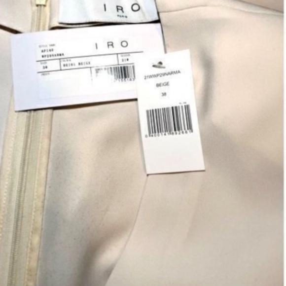 IRO Narma Pleated Crepe V Neck Long Puff Sleeve Belt Romper Playsuit Size 6 NEW - Picture 10 of 12